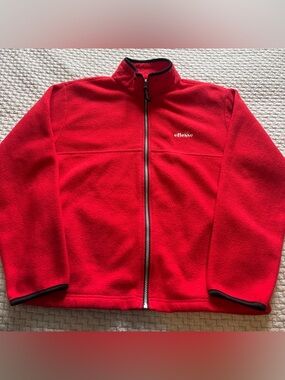 Vintage Ellesse Red Full Zip Fleece Jacket Size Medium
